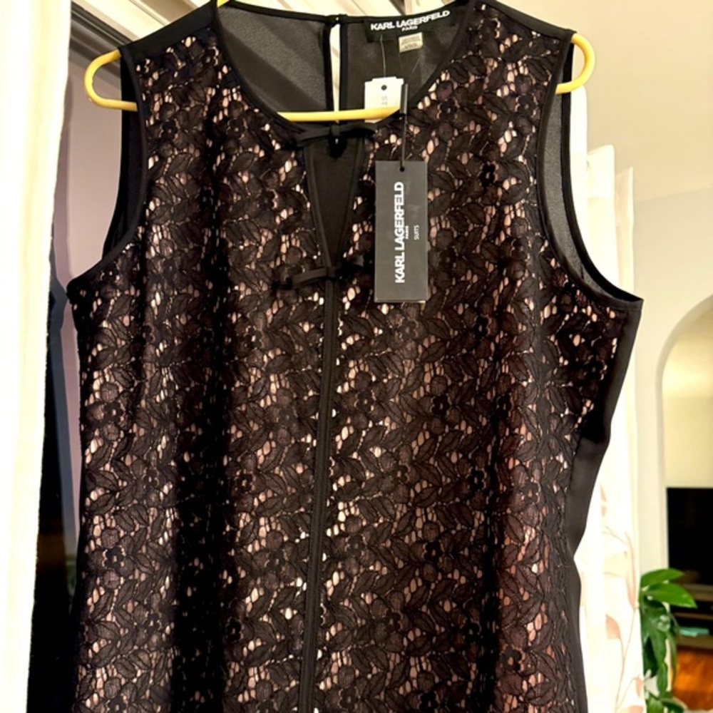 Women’s Large Karl Lagerfeld Black Lace Too - Picture 1 of 2